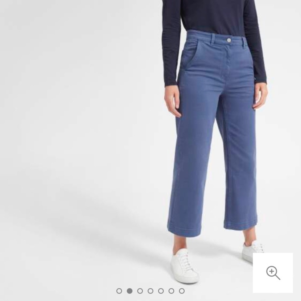 Everlane Wide Leg Crop Pant Mid Blue 10 LIKE NEW